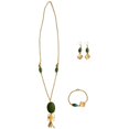 thumbnail image 1 of Meadows Green Porcelain and Olive Wood Earrings, Bracelet and Necklace Set, 1 of 3