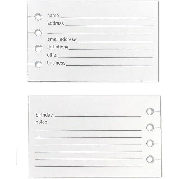 Meadowsweet Kitchens Address Book Refill Pages for Tracking Contact Details, 60 Entry Pages - Size 2 1/2" x 4 1/4"