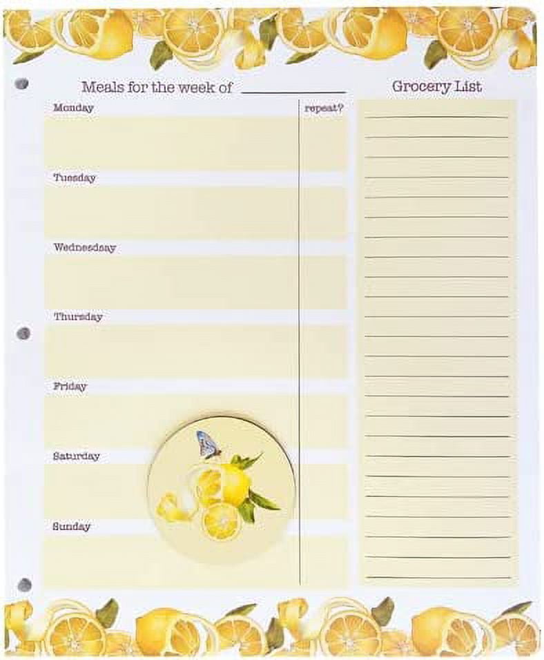 Meadowsweet Kitchens Set of Menu Planner with Perforated Grocery List