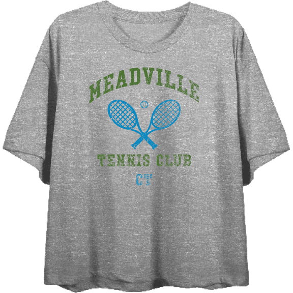 Meadville Tennis Club CT Women's Heather Gray Crop Tee-Medium