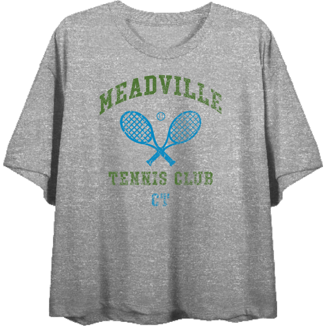 Meadville Tennis Club CT Women's Heather Gray Crop Tee-Medium