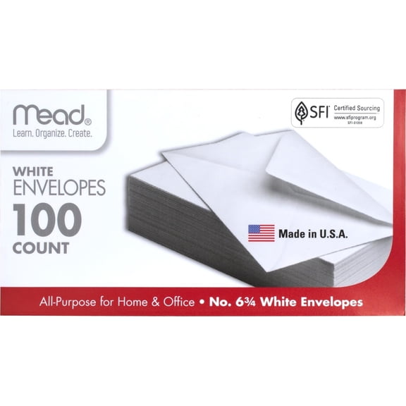 Meadwestvaco 3-5/8" X 6-1/2" Security Envelopes 100 Count, Ideal for Letters