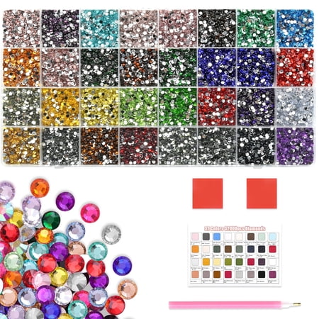 Meafeng 32000pcs Flatback Crystal Rhinestones for Bedazzling, 32 Colors 2.8mm Round Gems Bedazzler Kit for DIY Crafts Nail Diamond Art price history and forecast - Meafeng Rhinestones;Flatback Rhinestones;Rhinestones for Bedazzling