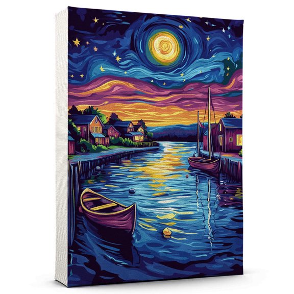 Meaford Travel Canvas Prints, Ontario Starry Night Travel decor, Meaford Map Poster, Ontario Travel Decor Artwork - 98AZ846