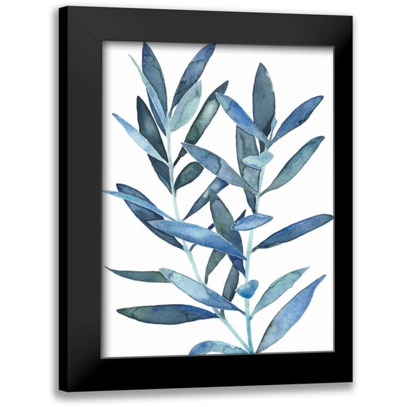 Meagher, Megan 11x14 Black Modern Framed Museum Art Print Titled - Indigo Leaves III