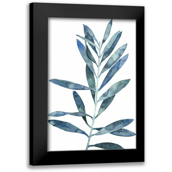 Meagher, Megan 11x14 Black Modern Framed Museum Art Print Titled - Indigo Leaves II