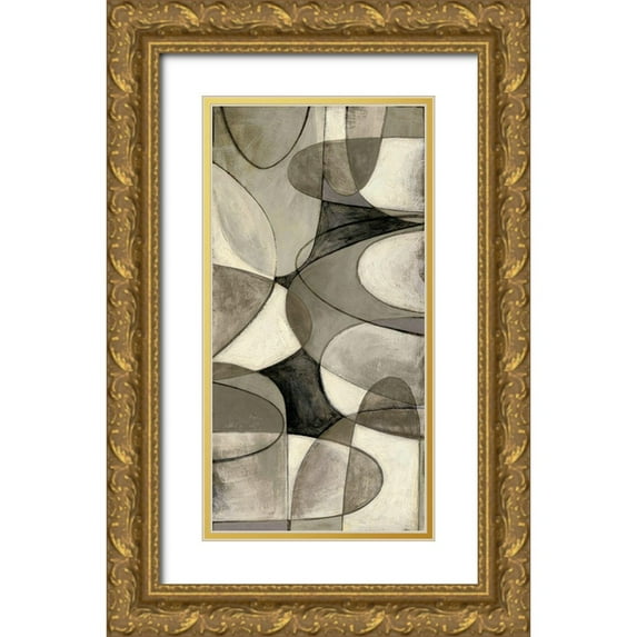 Meagher, Megan 11x18 Gold Ornate Wood Framed with Double Matting Museum Art Print Titled - Mod Overlay II