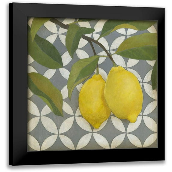 Meagher, Megan 12x12 Black Modern Framed Museum Art Print Titled - Fruit and Pattern I