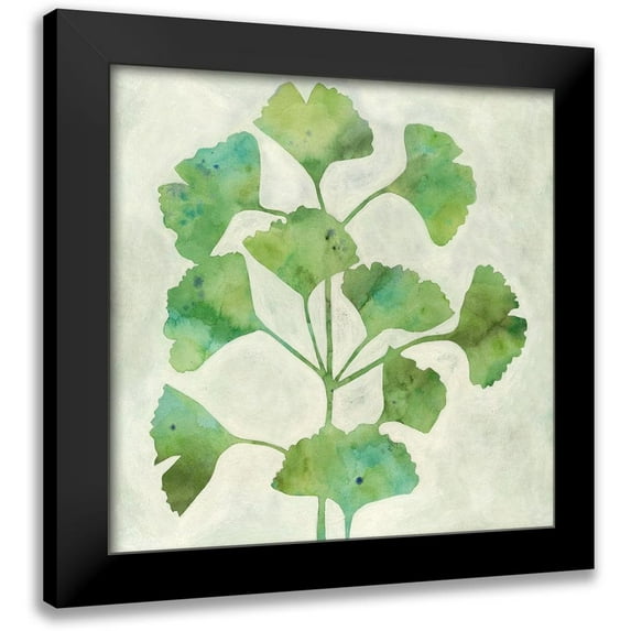 Meagher, Megan 12x12 Black Modern Framed Museum Art Print Titled - Ginkgo Green I