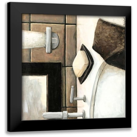 Meagher, Megan 12x12 Black Modern Framed Museum Art Print Titled - Modern Bath Elements I