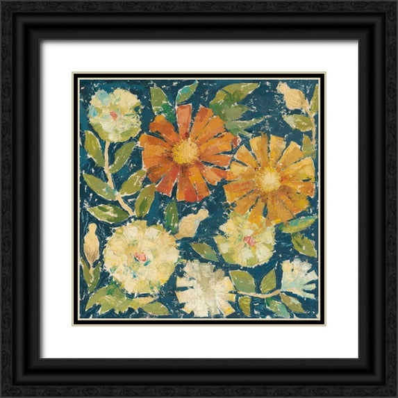 Meagher, Megan 12x12 Black Ornate Wood Framed with Double Matting Museum Art Print Titled - April Flowers I