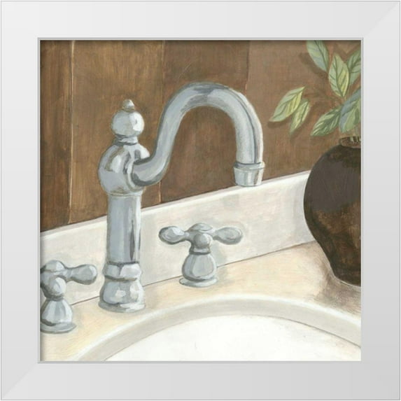 Meagher, Megan 12x12 White Modern Wood Framed Museum Art Print Titled - Contemporary Bath III