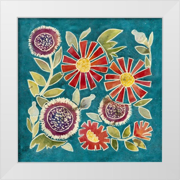 Meagher, Megan 12x12 White Modern Wood Framed Museum Art Print Titled - Emma Floral II