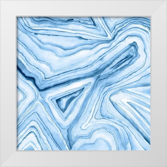 Meagher, Megan 12x12 White Modern Wood Framed Museum Art Print Titled - Indigo Agate Abstract  I
