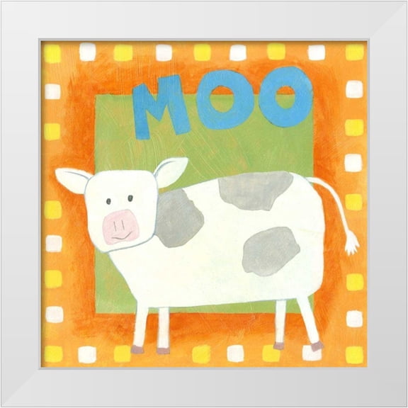 Meagher, Megan 12x12 White Modern Wood Framed Museum Art Print Titled - Moo