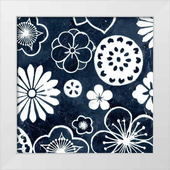 Meagher, Megan 12x12 White Modern Wood Framed Museum Art Print Titled - Navy Cascade III