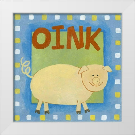 Meagher, Megan 12x12 White Modern Wood Framed Museum Art Print Titled - Oink