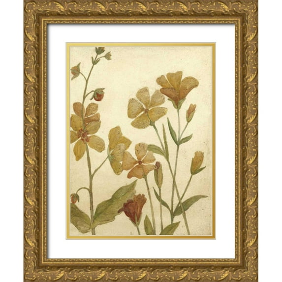 Meagher, Megan 12x14 Gold Ornate Wood Framed with Double Matting Museum Art Print Titled - Small Wildflower Field I