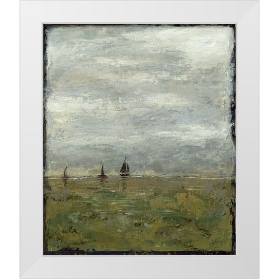 Meagher, Megan 12x14 White Modern Wood Framed Museum Art Print Titled - Out to Sea II