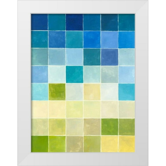 Meagher, Megan 12x14 White Modern Wood Framed Museum Art Print Titled - Pixilated Landscape II