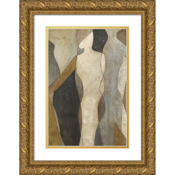 Meagher, Megan 13x18 Gold Ornate Wood Framed with Double Matting Museum Art Print Titled - Figure Overlay I