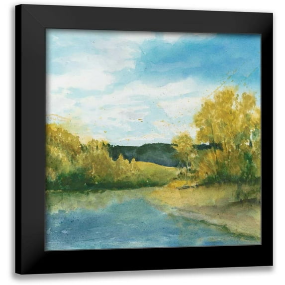 Meagher, Megan 15x15 Black Modern Framed Museum Art Print Titled - River Sketch II