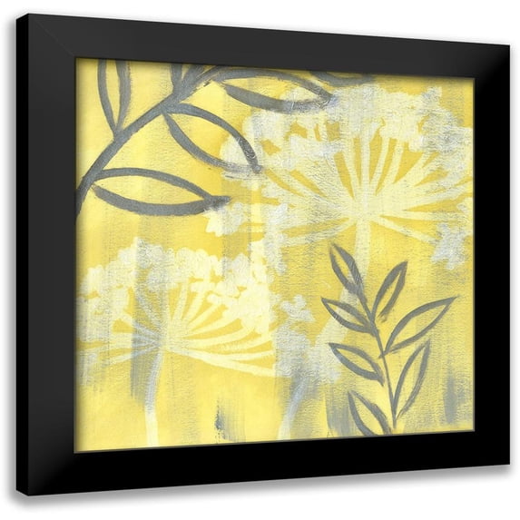 Megan Meagher 15x15 Black Modern Wood Framed Wall Art Titled - Saffron Floral II