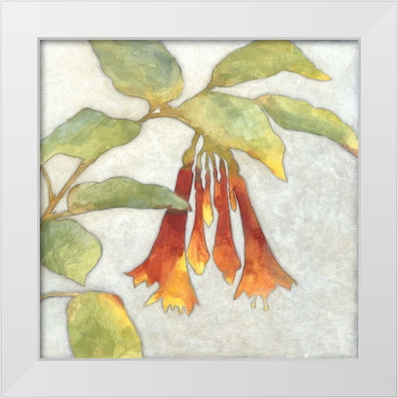 Meagher, Megan 15x15 White Modern Wood Framed Museum Art Print Titled - Fuchsia Blooms I