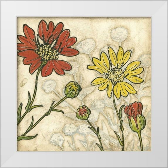 Meagher, Megan 15x15 White Modern Wood Framed Museum Art Print Titled - Indian Summer Florals II