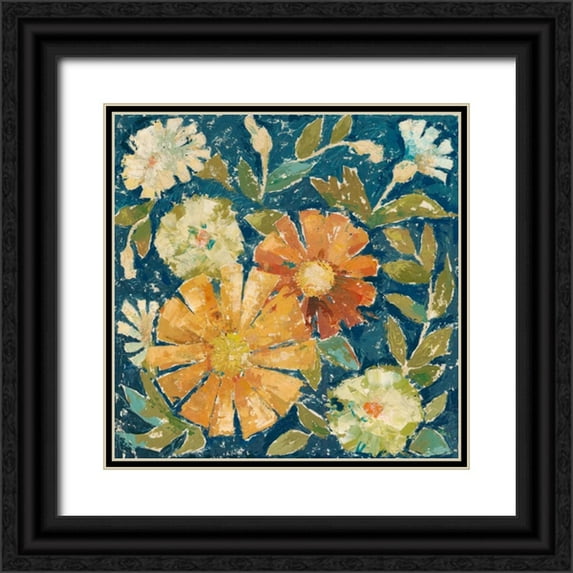 Meagher, Megan 20x20 Black Ornate Wood Framed with Double Matting Museum Art Print Titled - April Flowers II