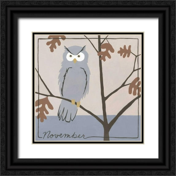 Meagher, Megan 20x20 Black Ornate Wood Framed with Double Matting Museum Art Print Titled - Avian November