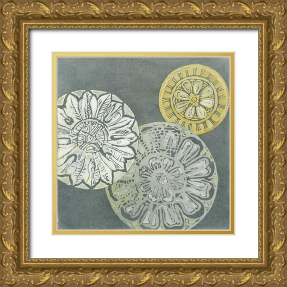 Meagher, Megan 20x20 Gold Ornate Wood Framed with Double Matting Museum Art Print Titled - Circular Memories I