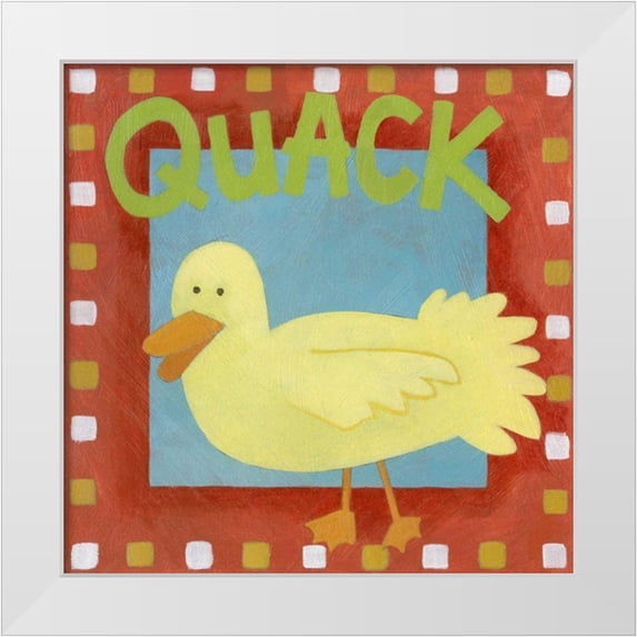 Meagher, Megan 20x20 White Modern Wood Framed Museum Art Print Titled - Quack