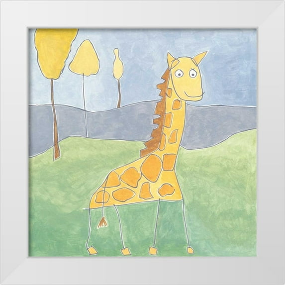 Meagher, Megan 20x20 White Modern Wood Framed Museum Art Print Titled - Quinns Giraffe