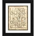thumbnail image 1 of Meagher, Megan 20x24 Black Ornate Wood Framed with Double Matting Museum Art Print Titled - Decorative Iron Sketch III, 1 of 4