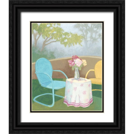 Meagher, Megan 20x24 Black Ornate Wood Framed with Double Matting Museum Art Print Titled - Garden Conversation I