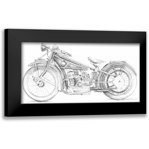 Meagher, Megan 24x14 Black Modern Framed Museum Art Print Titled - Motorcycle Sketch I