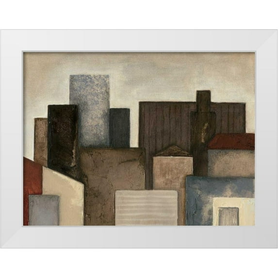 Meagher, Megan 24x19 White Modern Wood Framed Museum Art Print Titled - Abstract Metropolis II