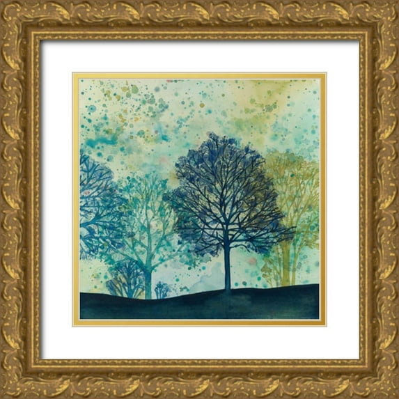 Meagher, Megan 26x26 Gold Ornate Wood Framed with Double Matting Museum Art Print Titled - Speckled Forest II