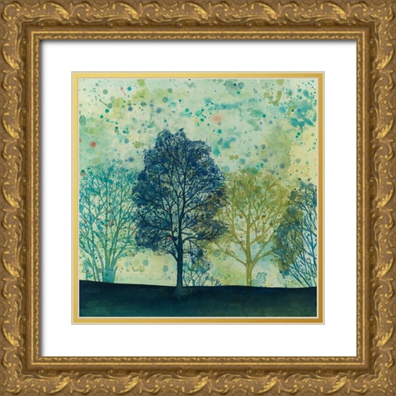 Meagher, Megan 26x26 Gold Ornate Wood Framed with Double Matting Museum Art Print Titled - Speckled Forest I