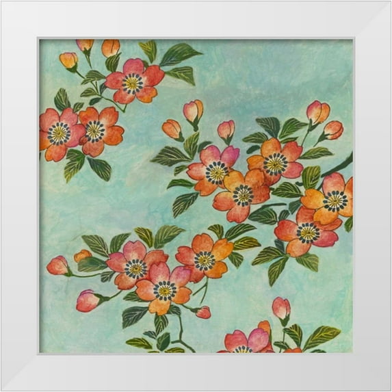 Meagher, Megan 26x26 White Modern Wood Framed Museum Art Print Titled - Eastern Blossoms II
