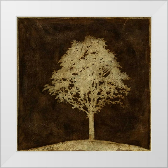 Meagher, Megan 26x26 White Modern Wood Framed Museum Art Print Titled - Gilded Tree II