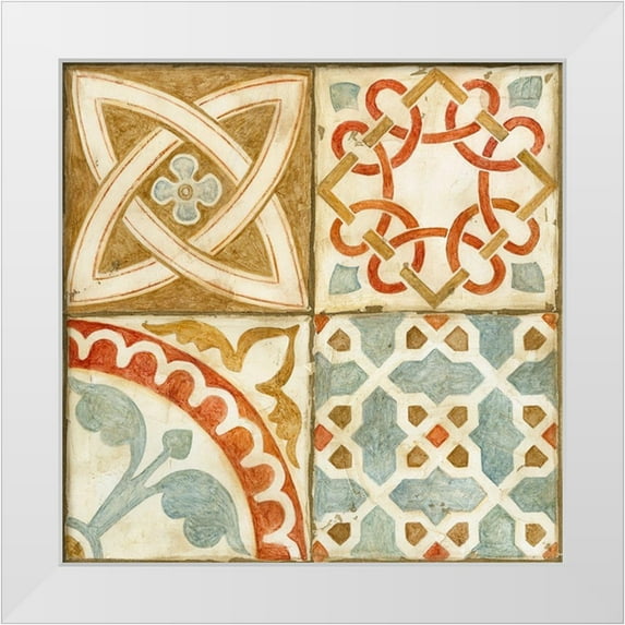 Meagher, Megan 26x26 White Modern Wood Framed Museum Art Print Titled - Palace Tiles I
