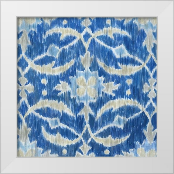 Meagher, Megan 26x26 White Modern Wood Framed Museum Art Print Titled - Royal Ikat I
