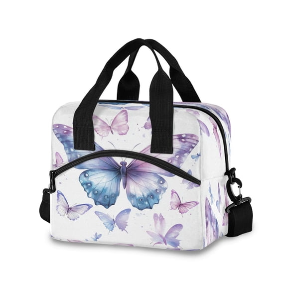 Meal Bag Large Capacity Handheld Lunch Bag Crossbody Insulated Bag for Office, Picnic, Travel A Flock Of Butterflies