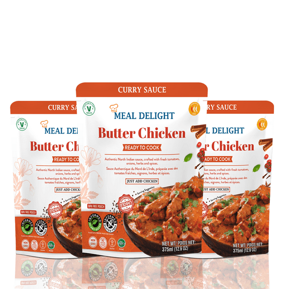 Meal Delight Butter Chicken Gluten Free Plant Based Simmer Sauce, 20 Minute Authentic Indian Curry, 12.6 oz Shelf Stable