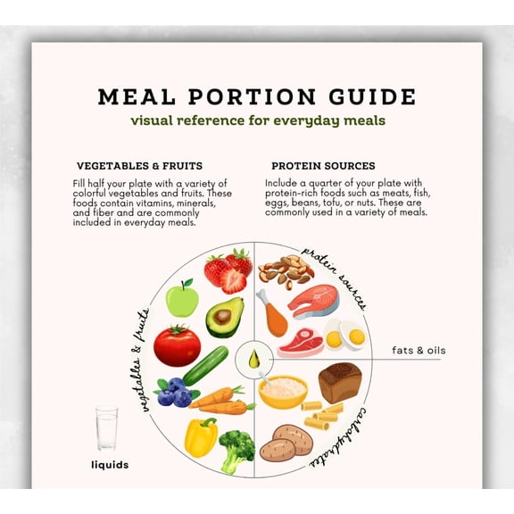 Meal Guide Poster, Visual Meal Chart Poster, Constant Nutrient Food Group Poster, Nutrition Map Poster