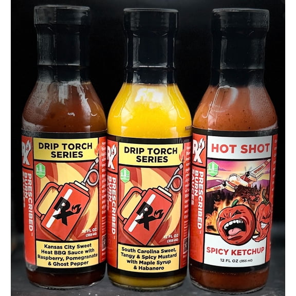 Prescribed Burn Sauces Meal Maker Condiment Sauce 3 Pack