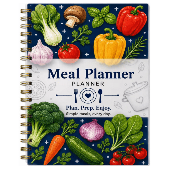 Meal Planner Notebook with Waterproof Frosted Cover, 52 Week Meal Planner, Grocery Shopping List, Meal Prep Planner & Recipe Organizer, A5 Spiral Meal Planning Journal, 120 Pages