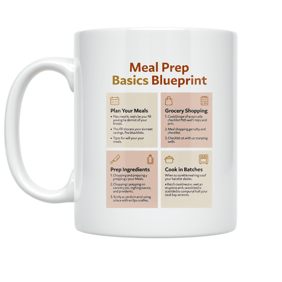 Meal Prep Basics Blueprint - Meal Prep Enthusiast - 11 oz Ceramic Coffee Mug